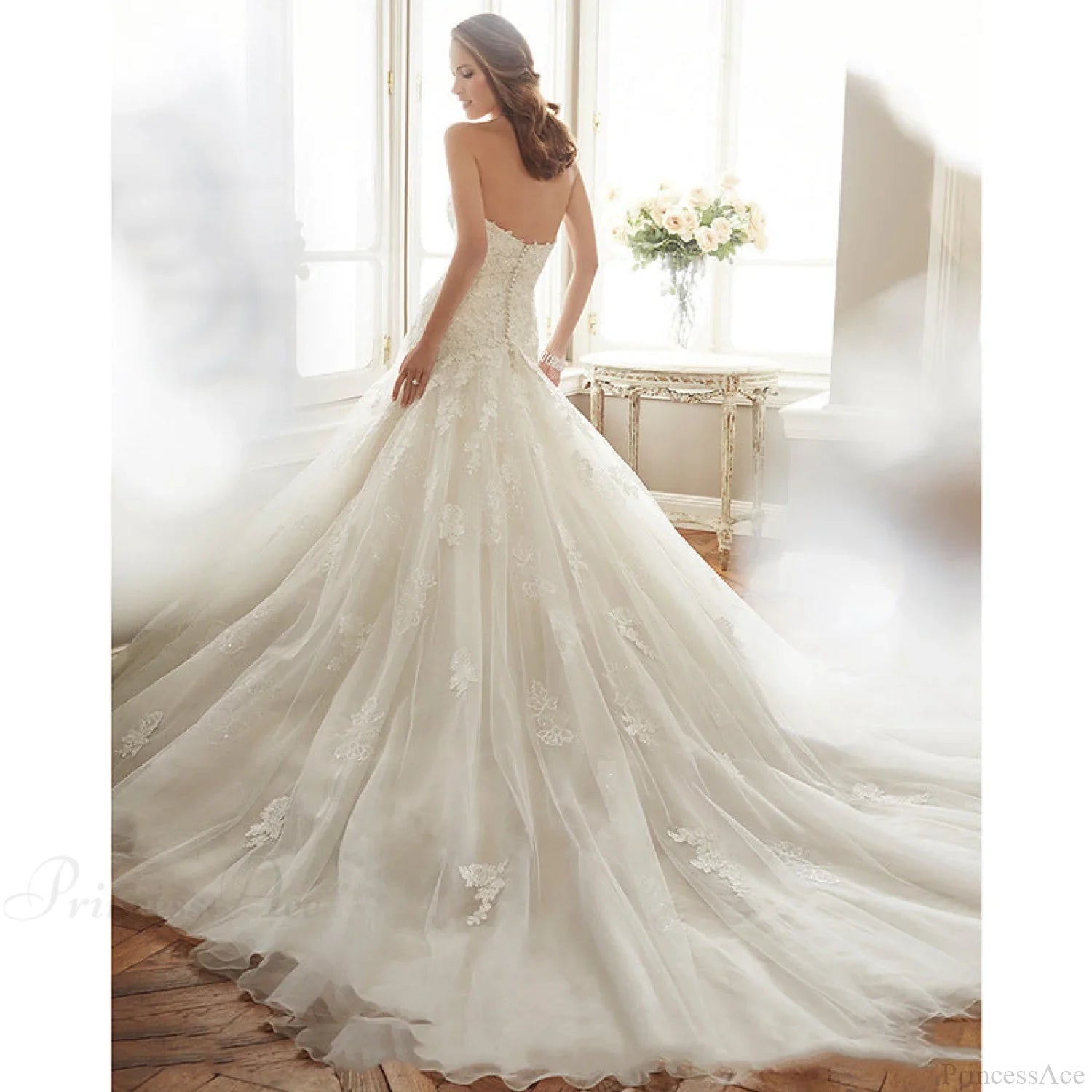Strapless Mermaid Lace Wedding Dress