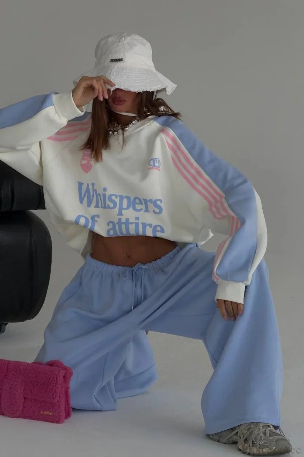 Street Style Colorful Stand Collar Oversized Comfy Two Piece Set