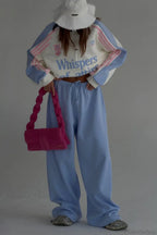 Street Style Colorful Stand Collar Oversized Comfy Two Piece Set