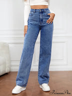 Stretch Straight-Leg Denim Trousers Women Loose Straight Washed Denim Pants Fashion Pants Fall Winter new Jean