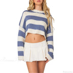 Striped Crew Neck Loose Sweater