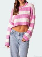 Striped Crew Neck Loose Sweater