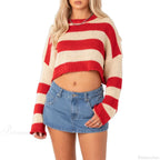 Striped Crew Neck Loose Sweater