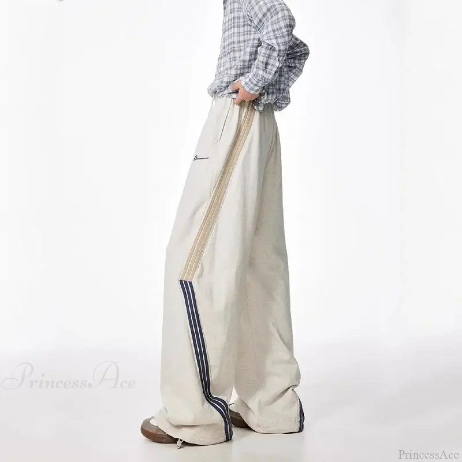 Striped Drawstring Vintage High Waist Pants