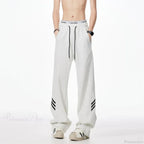 Striped Fleece Motion Loose Pants