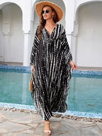 Striped Plus Size Long Dress Cover Up