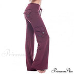Strong Elastic Wide Leg Soft Sports Drawstring Straight Cargo Pants