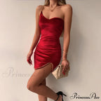 Stylish Sexy Elegant Summer One Shoulder Open Backless Party Mini Bodycon Dress