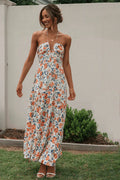 Blanca Elevated Halterneck Maxi Summer Dress with Floral Print Evening Wear Edit
