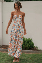 Blanca Elevated Halterneck Maxi Summer Dress with Floral Print Evening Wear Edit