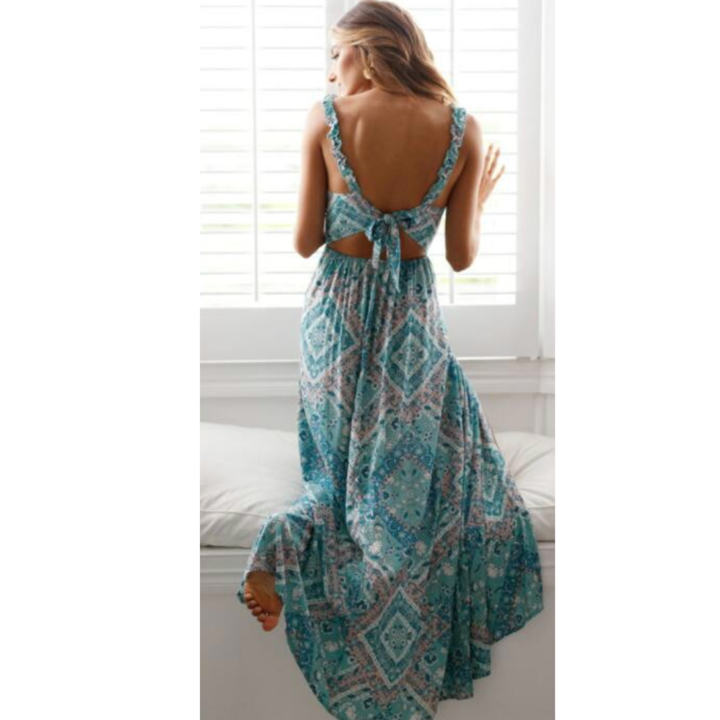 Tamara Chic Maxi Dress Tied At the Back Statement Occasion Edit