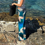 Summer Fashion Blue Print High Waist Maxi Skirt Club Skirt