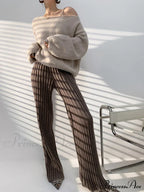 Summer Full Length Elastic Waist Yoga Slim High Waist Wide Leg Pants