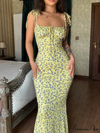 Summer Off Shoulder Lace Up Deep V Neck es Ladies Holiday Casual Long Woman Floral Dress