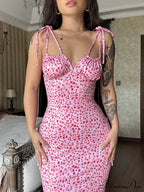 Summer Off Shoulder Lace Up Deep V Neck es Ladies Holiday Casual Long Woman Floral Dress