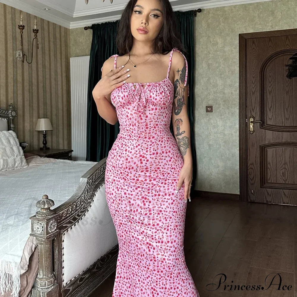 Summer Off Shoulder Lace Up Deep V Neck es Ladies Holiday Casual Long Woman Floral Dress