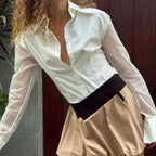 Summer See-Through Slim Blouse