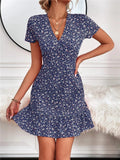 Dafne Minimalist Chic Blue Mini Dress Boutique Collection