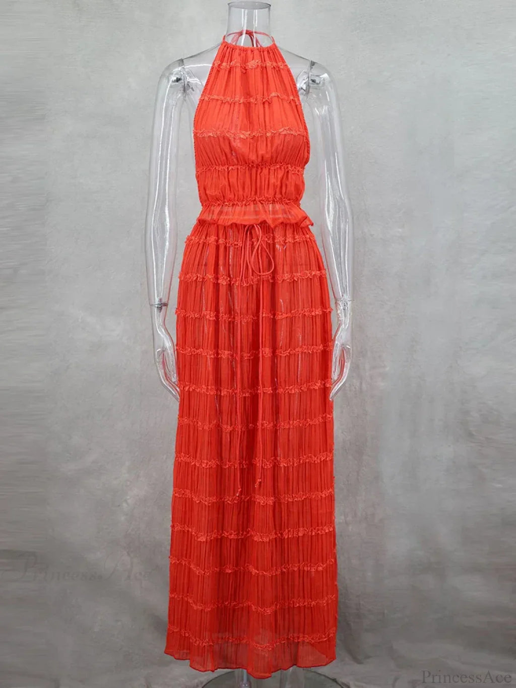 Summer Sexy Sleeveless Backless Top High Waist Skirt Beach Party Dress