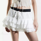 Summer Solid Ruffle Tiered Skirt