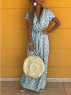 V-neck Polka Dot Dress