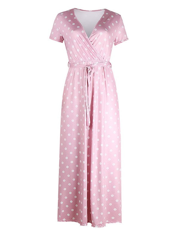 V-neck Polka Dot Dress