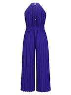 Halter Sleeveless Pleated Jumpsuit