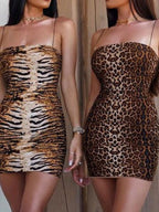 Leopard Suspender Short Dress
