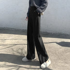 Super High Waist Wool Blend Warm Loose Cashmere Thick Woolen Pants