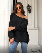 sweater style neck and knitted European Women's loose - round - American pullover