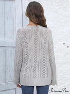 Sweater V-Neck with Openwork Design