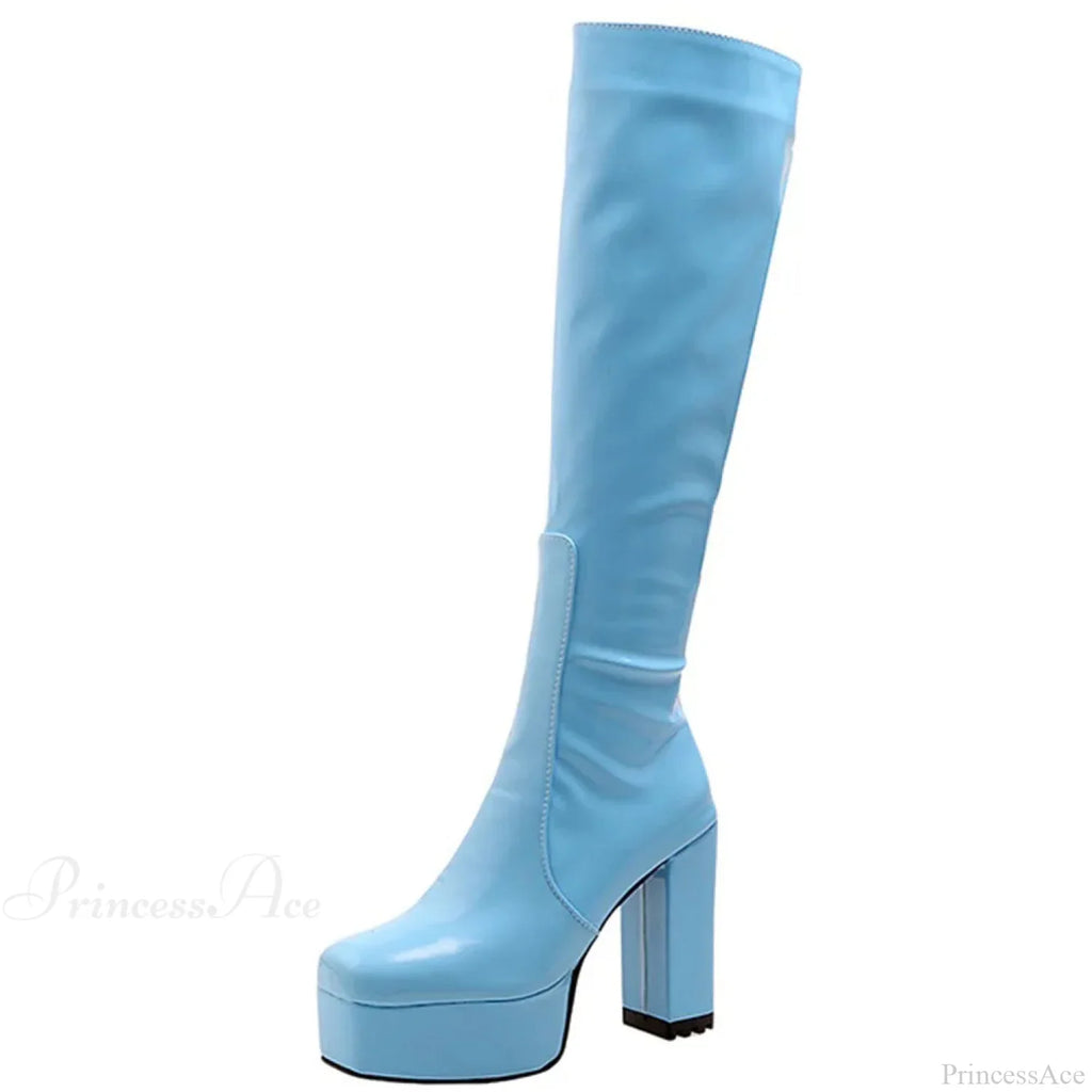 Sweetheart Love Heart Print Dark Block Boot