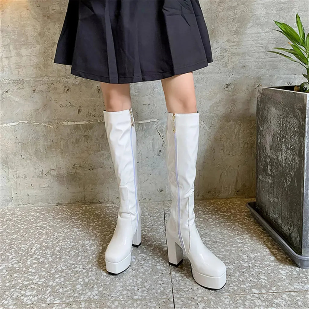 Sweetheart Love Heart Print Dark Block Boot
