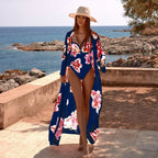 Swimwear with Kimono One Piece Swimsuit Three Piece Set