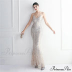 Taisia Formal Stylish Sequin Scroll Dress