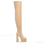 Tall Heeled Above The Knee Platform Winter Boot