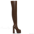 Tall Heeled Above The Knee Platform Winter Boot