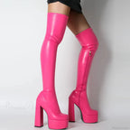 Tall Heeled Above The Knee Platform Winter Boot