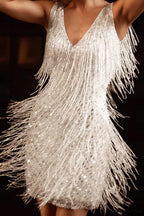 Tassel Sequin Tank Dress