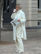 Tassel Turtleneck Irregular Button Overcoat
