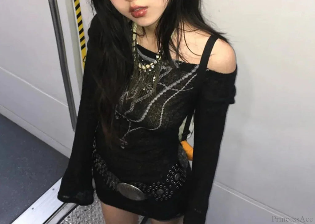 Tattoo Print Knit Top