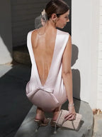 Tee Bow Satin Mini Dress