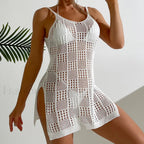 Textured Round Collar Slip Cover Up