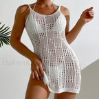 Textured Round Collar Slip Cover Up