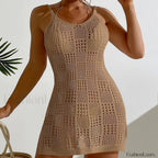 Textured Round Collar Slip Cover Up