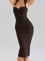 Halter Midi Bandage Dress