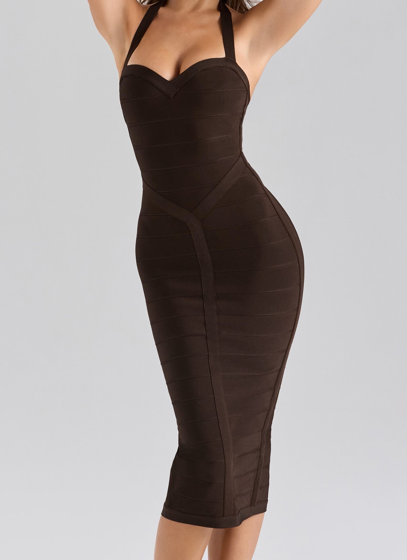 Halter Midi Bandage Dress