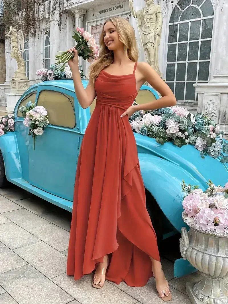 Berta Elegant Chiffon Bridesmaid Dress for Women Easy Wear Style