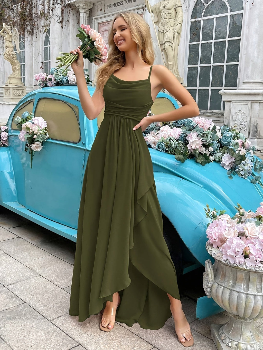 Berta Elegant Chiffon Bridesmaid Dress for Women Easy Wear Style