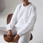 Three - Quarter Sleeve Elegant Khaki Sweater